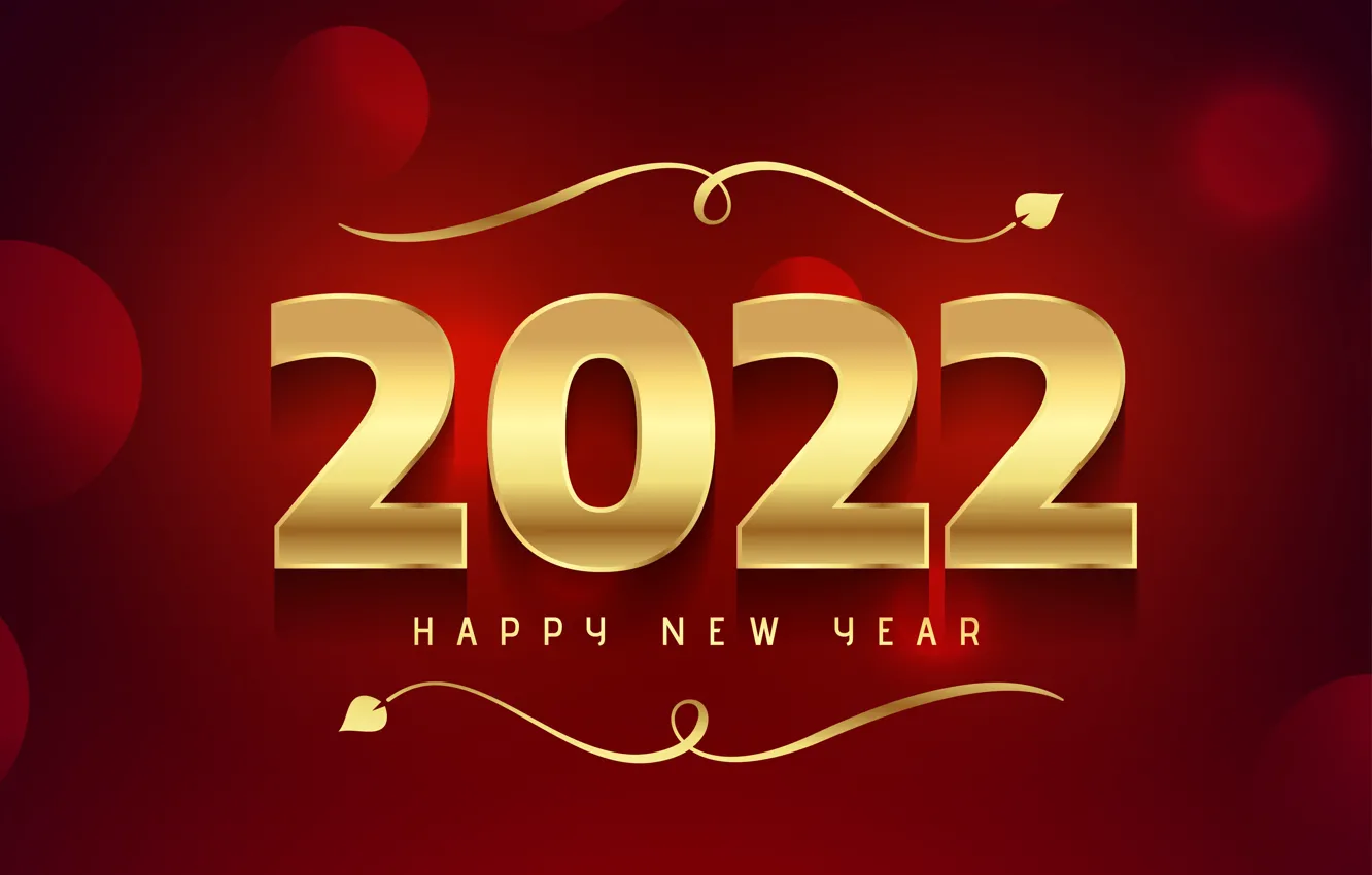 Photo wallpaper background, gold, figures, New year, red, golden, new year, happy