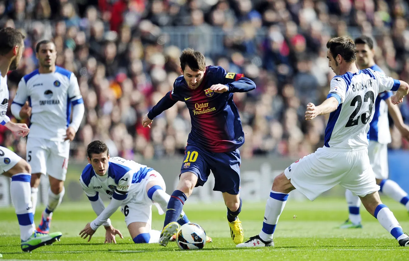 Photo wallpaper Football, Barcelona, ball, Messi