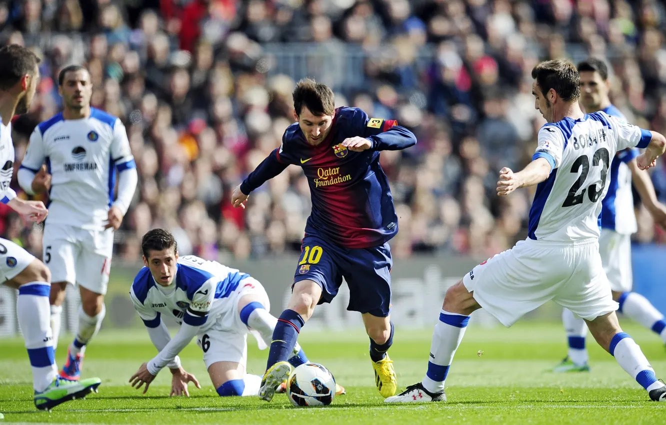 Photo wallpaper football, Barcelona, ball, Messi