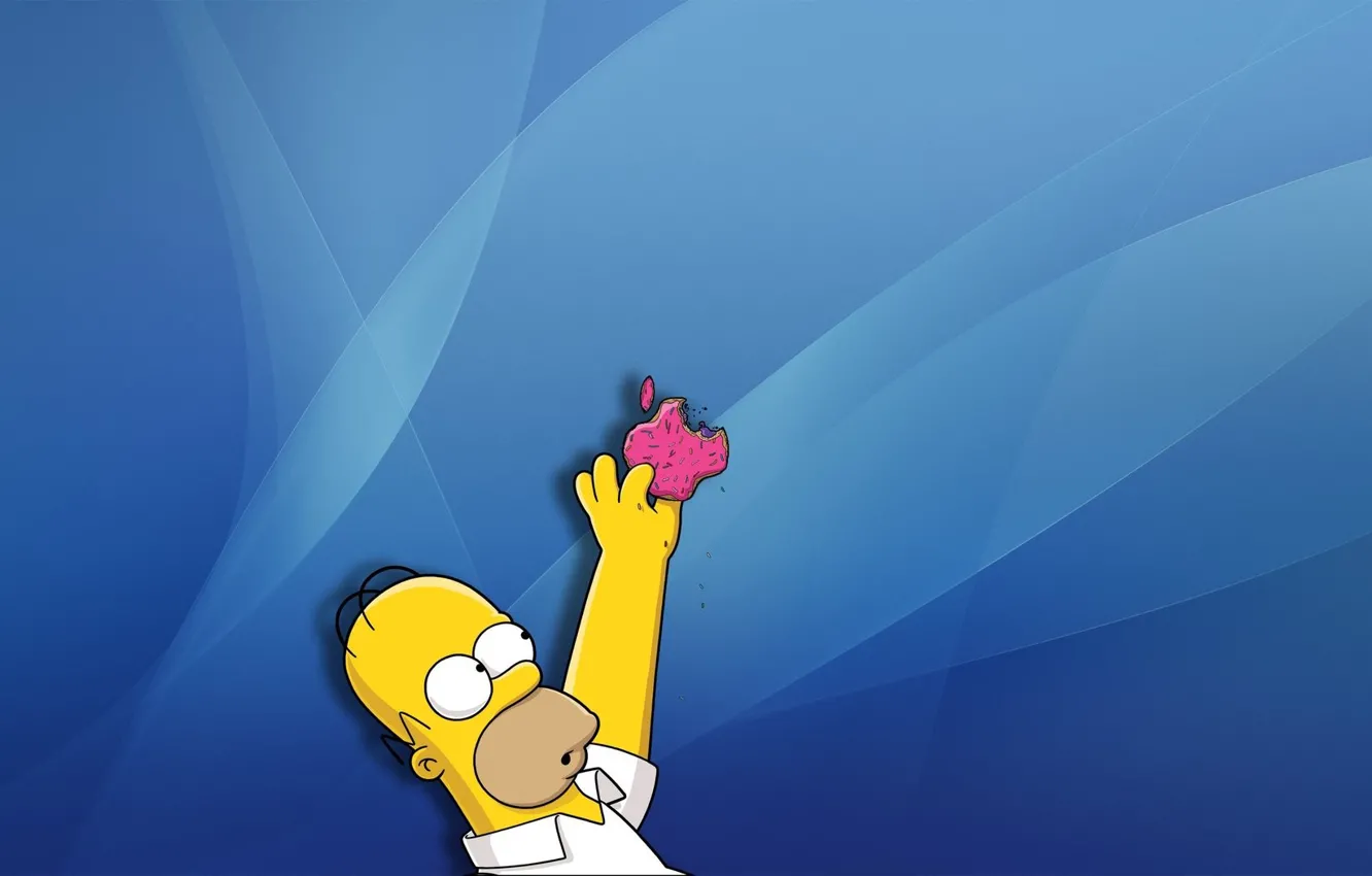 Photo wallpaper apples, apple, The simpsons, Homer