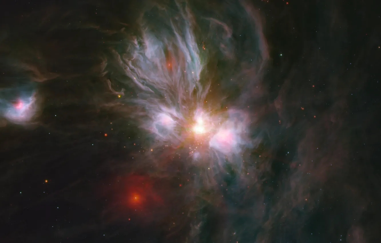 Photo wallpaper reflecting, in the constellation, NGC 2170, nebula, Unicorn