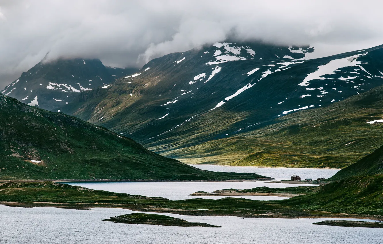 Photo wallpaper clouds, mountains, Norway, Norway, Beitostølen, Øystre Slidre