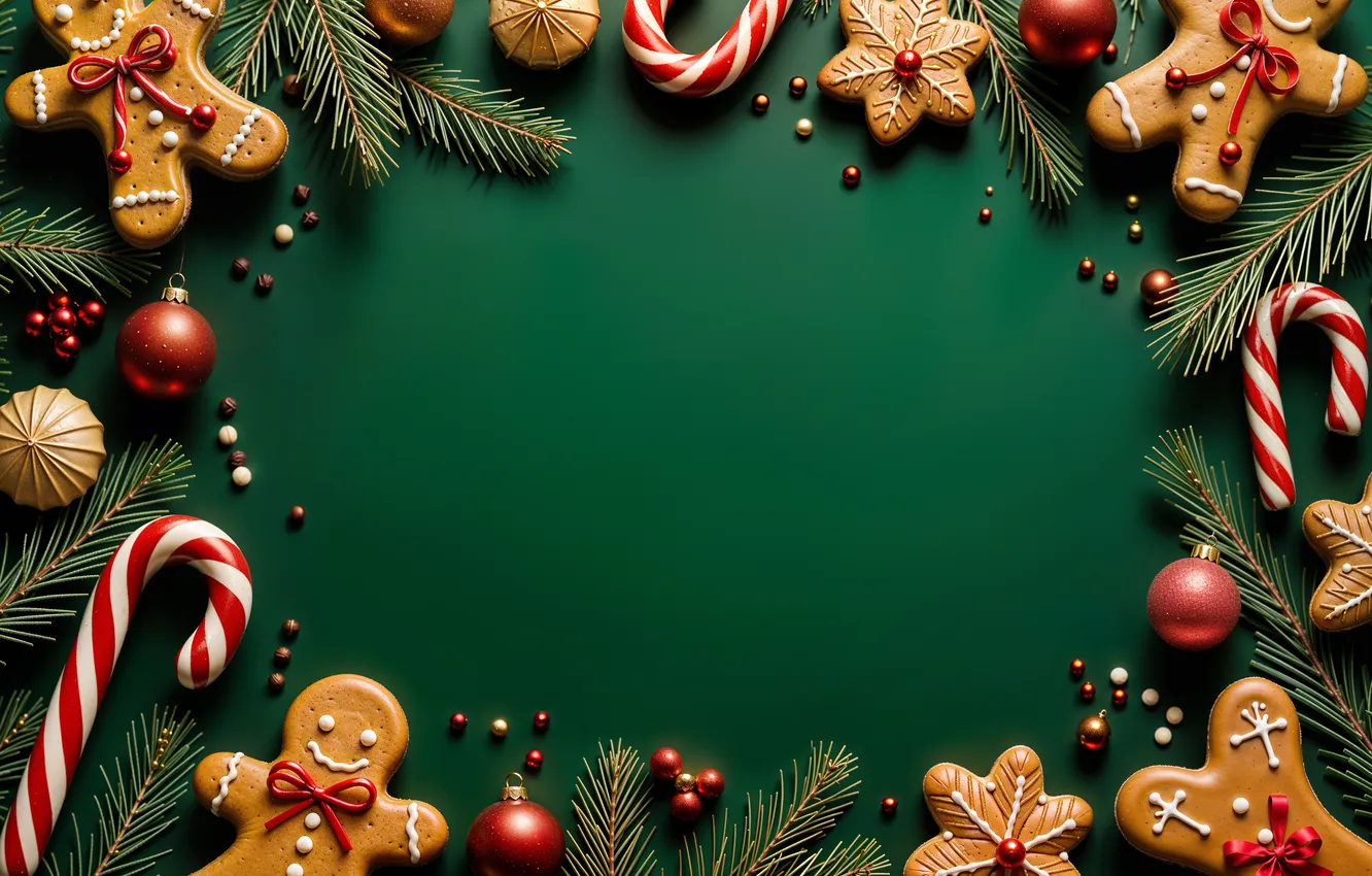 Photo wallpaper decoration, background, balls, new year, Christmas, golden, Christmas, balls