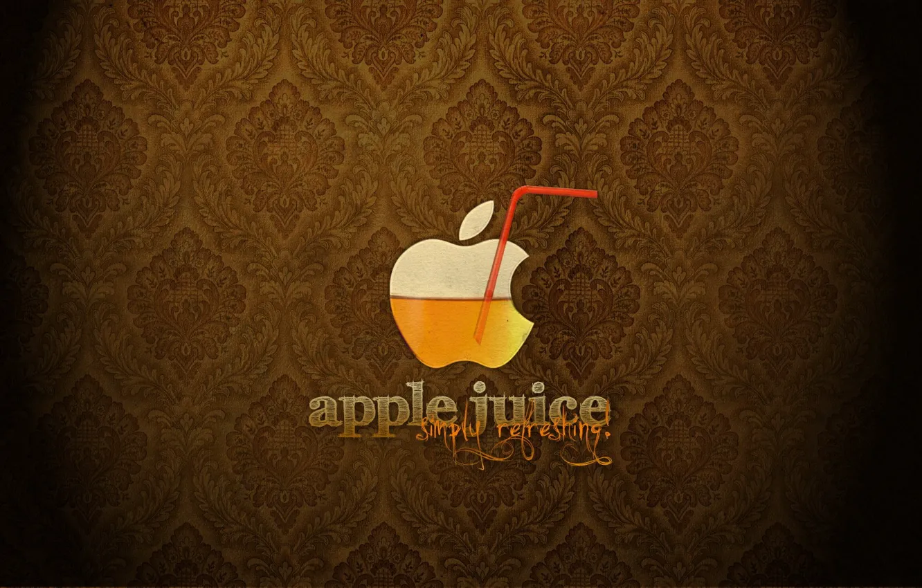 Photo wallpaper Apple, logo, juice, tube