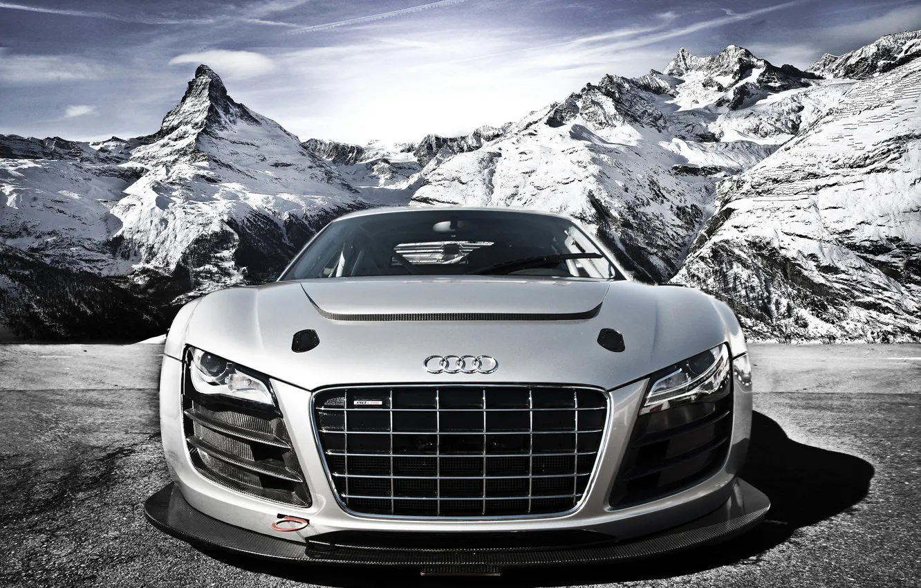 Photo wallpaper auto, mountains, Audi, Audi R8