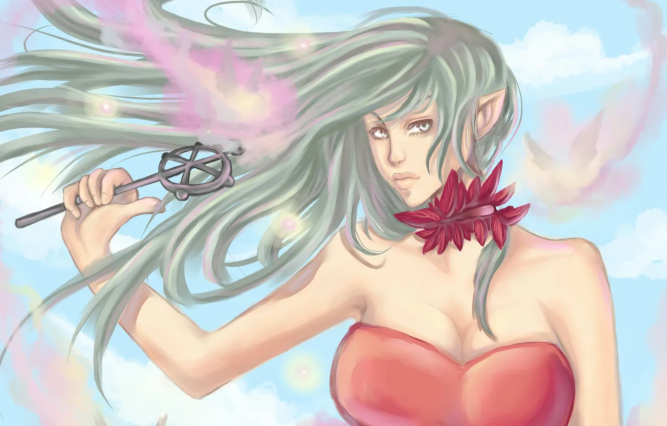 Photo wallpaper the wind, hair, sticks, fairy, geauga