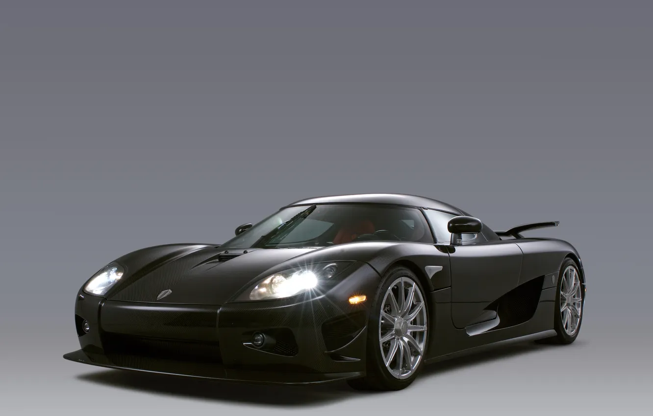 Photo wallpaper black, lights, Koenigsegg