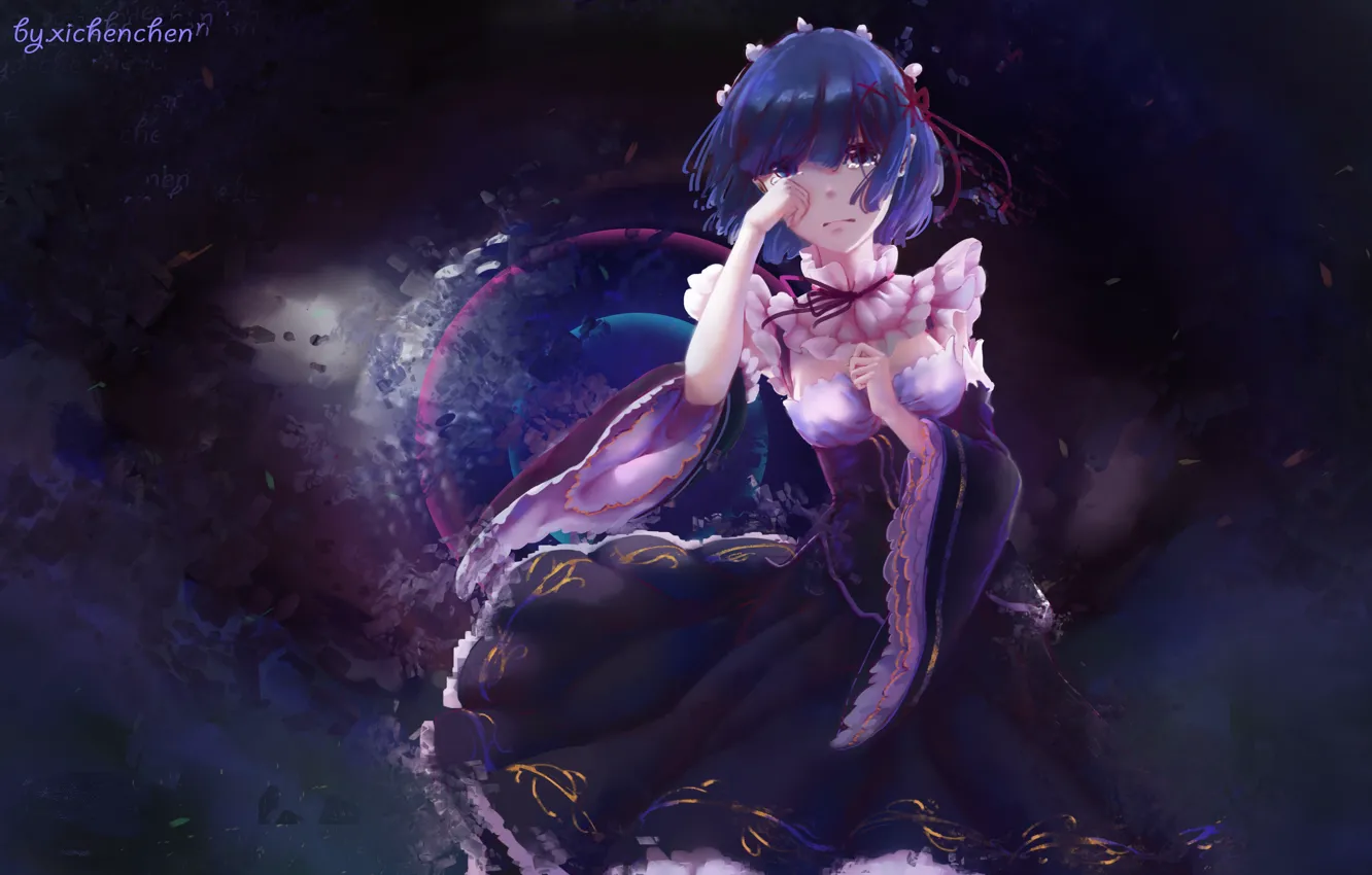 Photo wallpaper art, Rem, REM, by xichechen, Re:zero kara hajime chip isek or seikatsu, Re: Life in …