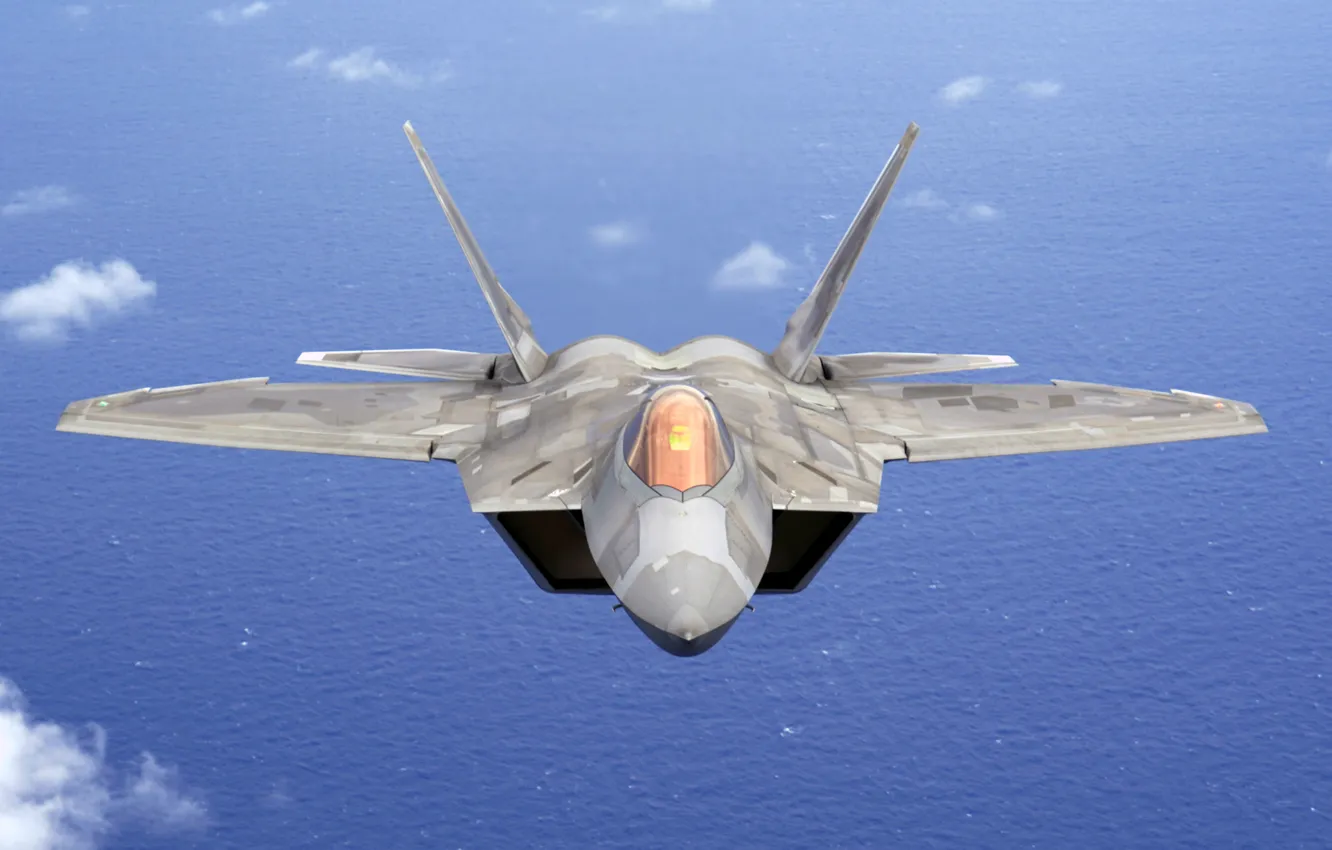 Photo wallpaper unobtrusive, UNITED STATES AIR FORCE, multi-purpose fighter of the fifth generation, Lockheed/Boeing F-22 Raptor