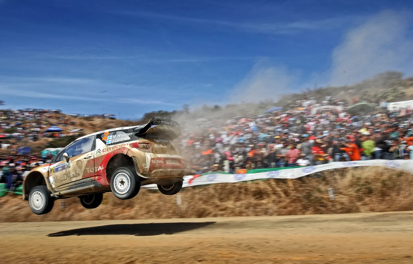 Photo wallpaper Citroen, Mexico, DS3, WRC, Rally, 2013, S. Loeb