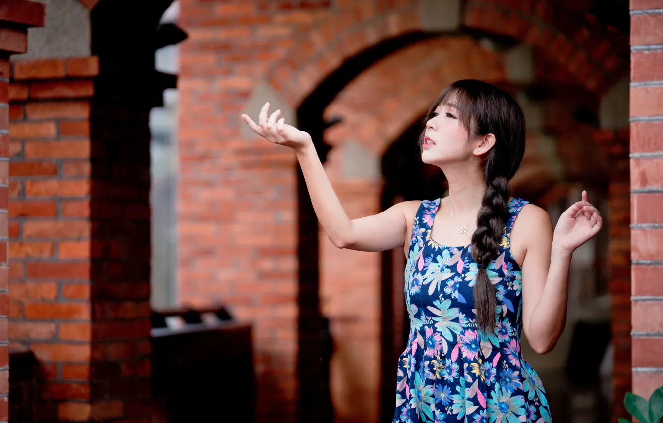 Photo wallpaper girl, Asian, cutie