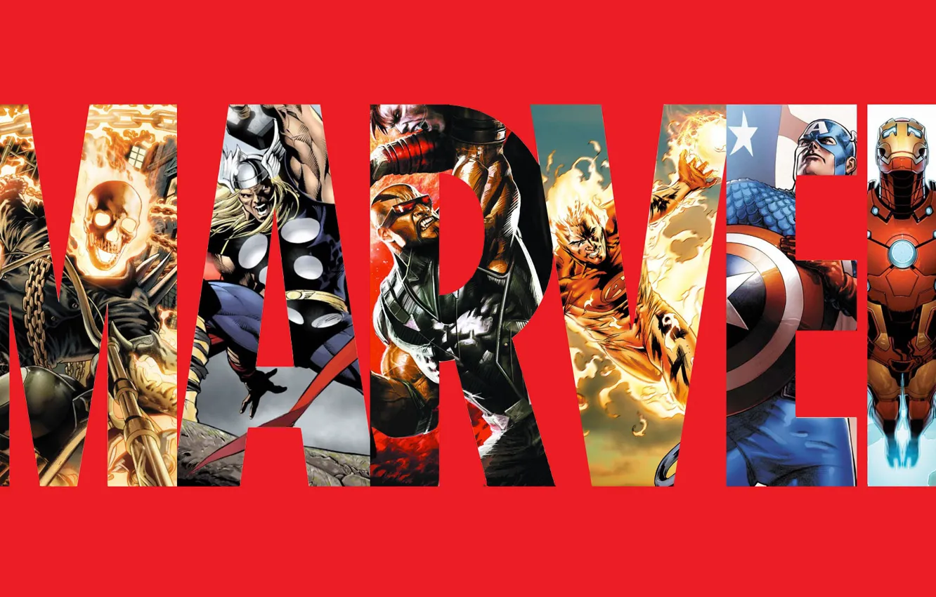 Photo wallpaper lights, logo, hammer, glasses, hero, chain, costume, helmet