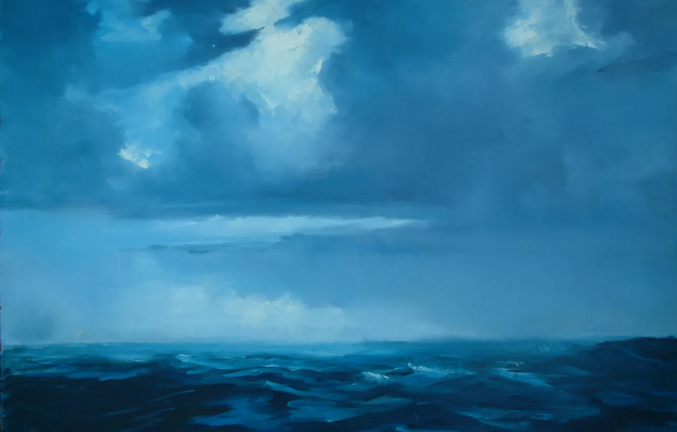 Photo wallpaper sea, wave, the sky, water, clouds, horizon, monte ellis