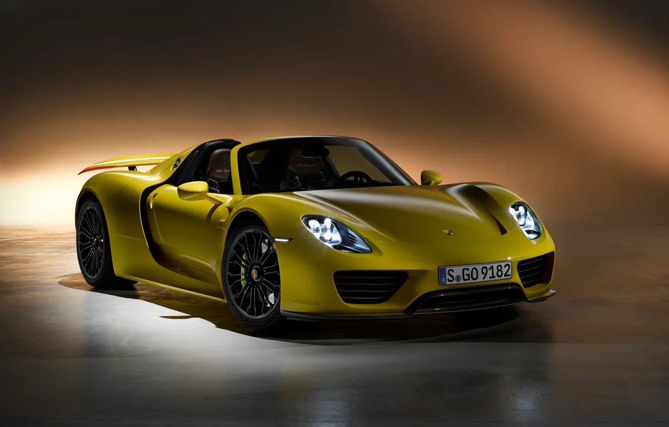 Photo wallpaper lights, Porsche, Porsche, Spyder, 918, the front, Porsche 918 Spyder