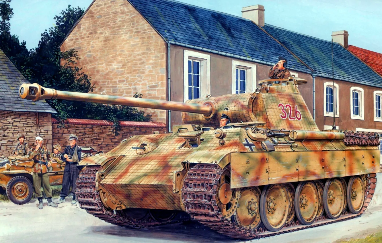 Photo wallpaper figure, Panther, the Germans, medium tank, Sd.Car. 171, ron volstad, Panzerkampfwagen V Panther