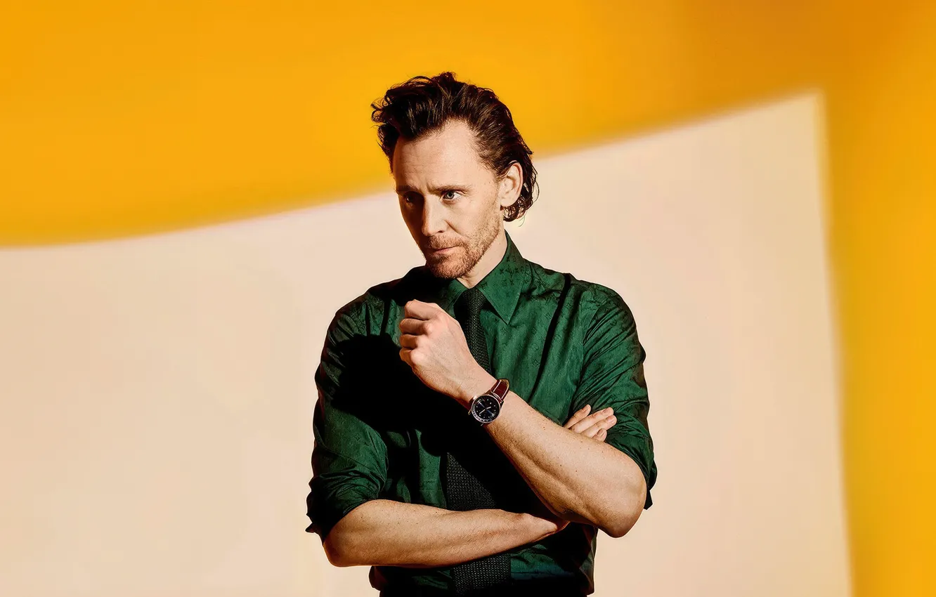 Photo wallpaper pose, photo, male, shirt, Tom Hiddleston