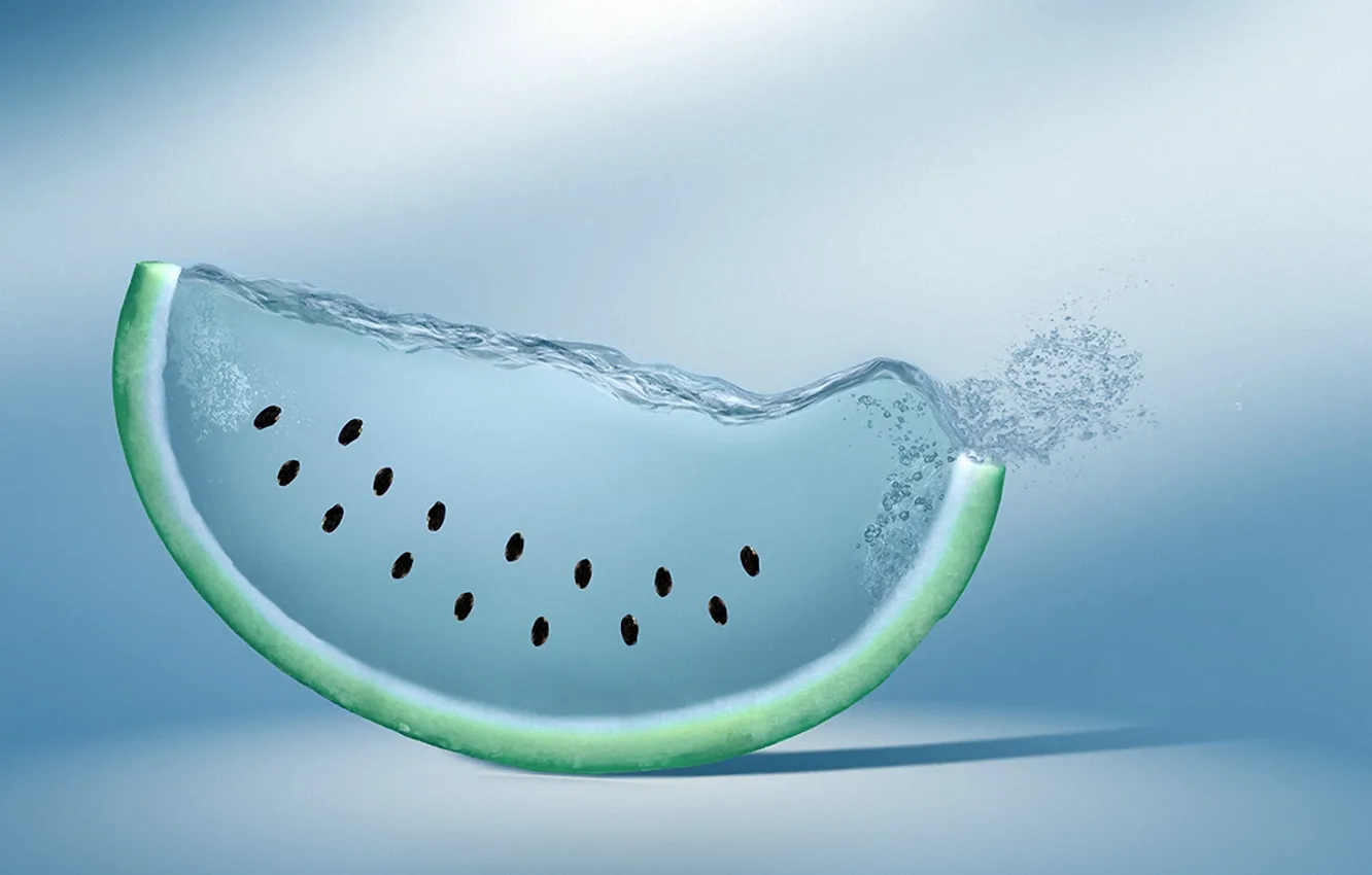 Photo wallpaper water, creative, watermelon, seeds, watermelon