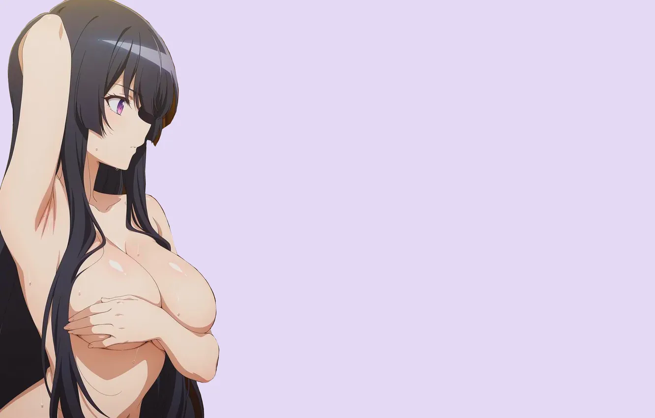 Photo wallpaper girl, hot, sexy, cleavage, long hair, boobs, anime, pretty