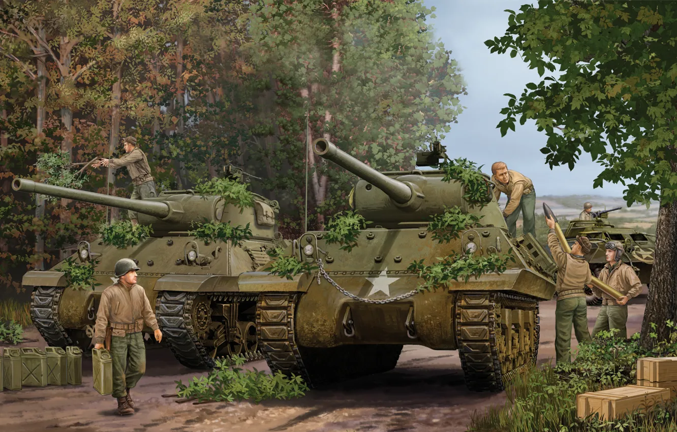 Photo wallpaper fighter, art, tank, class, gun, USA, game, installation