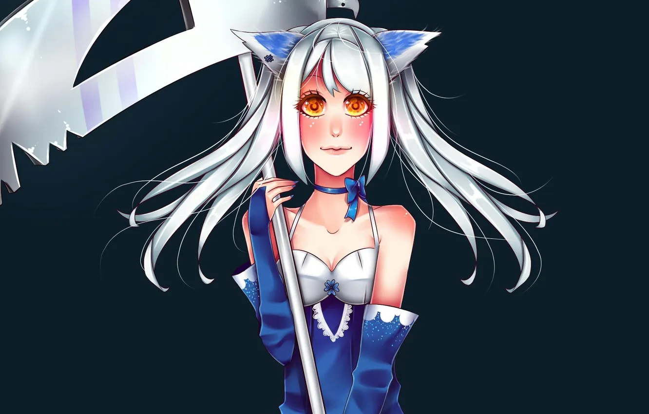 Photo wallpaper girl, weapons, braid, ears