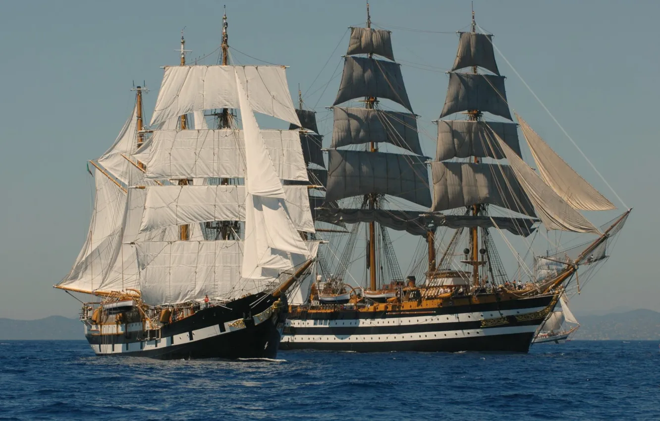 Photo wallpaper sea, sailboat, regatta