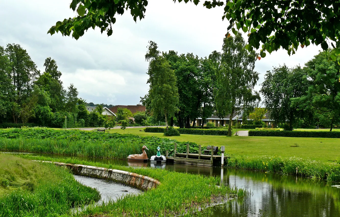 Photo wallpaper landscape, nature, pond, photo, Denmark, Of southern denmark