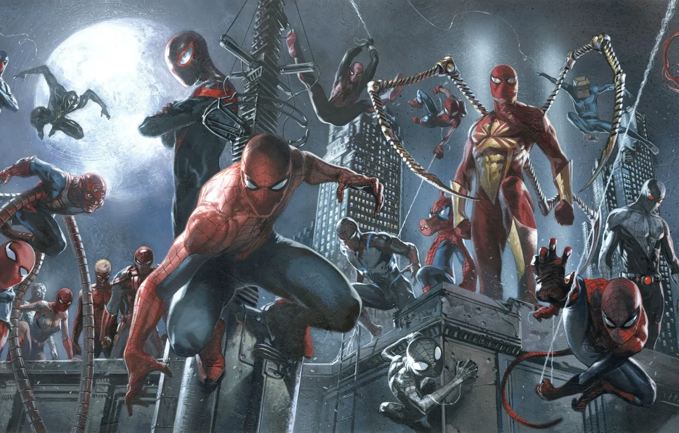 Photo wallpaper Marvel, Spider Man, spider girl, Jessica Drew, Scarlet Spider, Ben Reilly, May Parker, Miles Morales