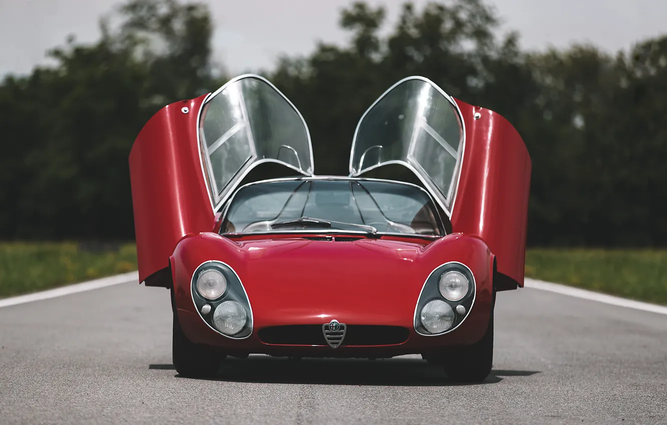 Photo wallpaper Alfa Romeo, 1967, iconic, 33 Road, Type 33, Alfa Romeo 33 Stradale Prototype