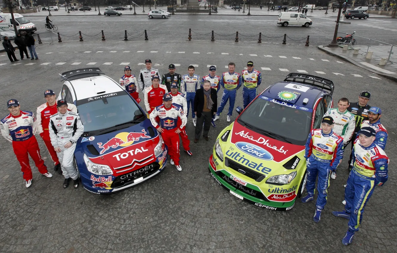 Photo wallpaper Ford, Ford, Citroen, Citroen, Focus, WRC, Rally, Team