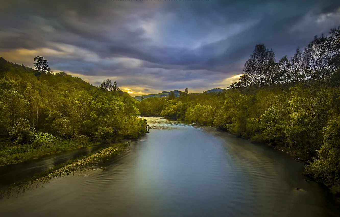 Photo wallpaper landscape, nature, river