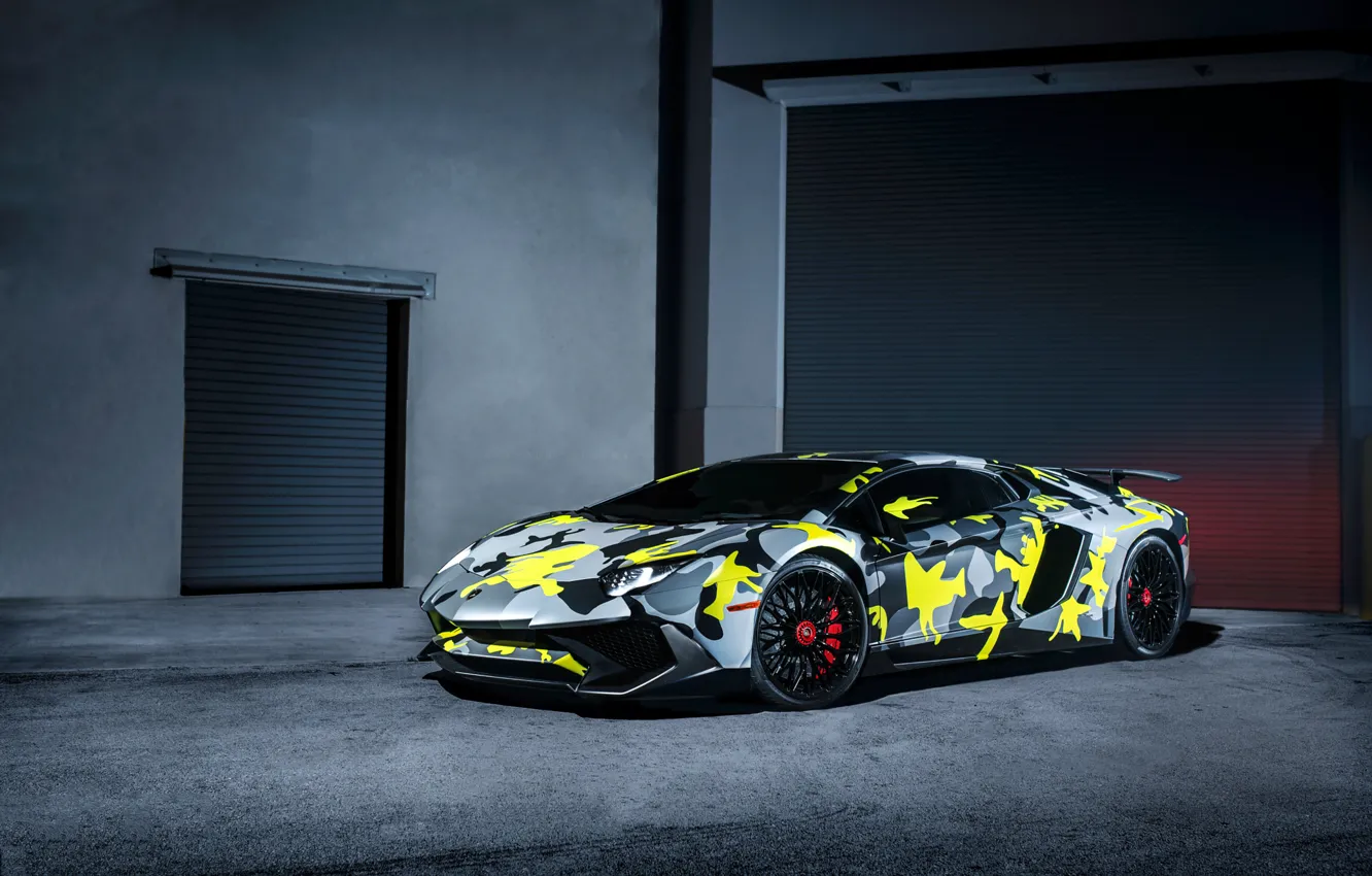 Photo wallpaper Lamborghini, Italy, Front, Aventador, Supercar, Custom, LP-750-4