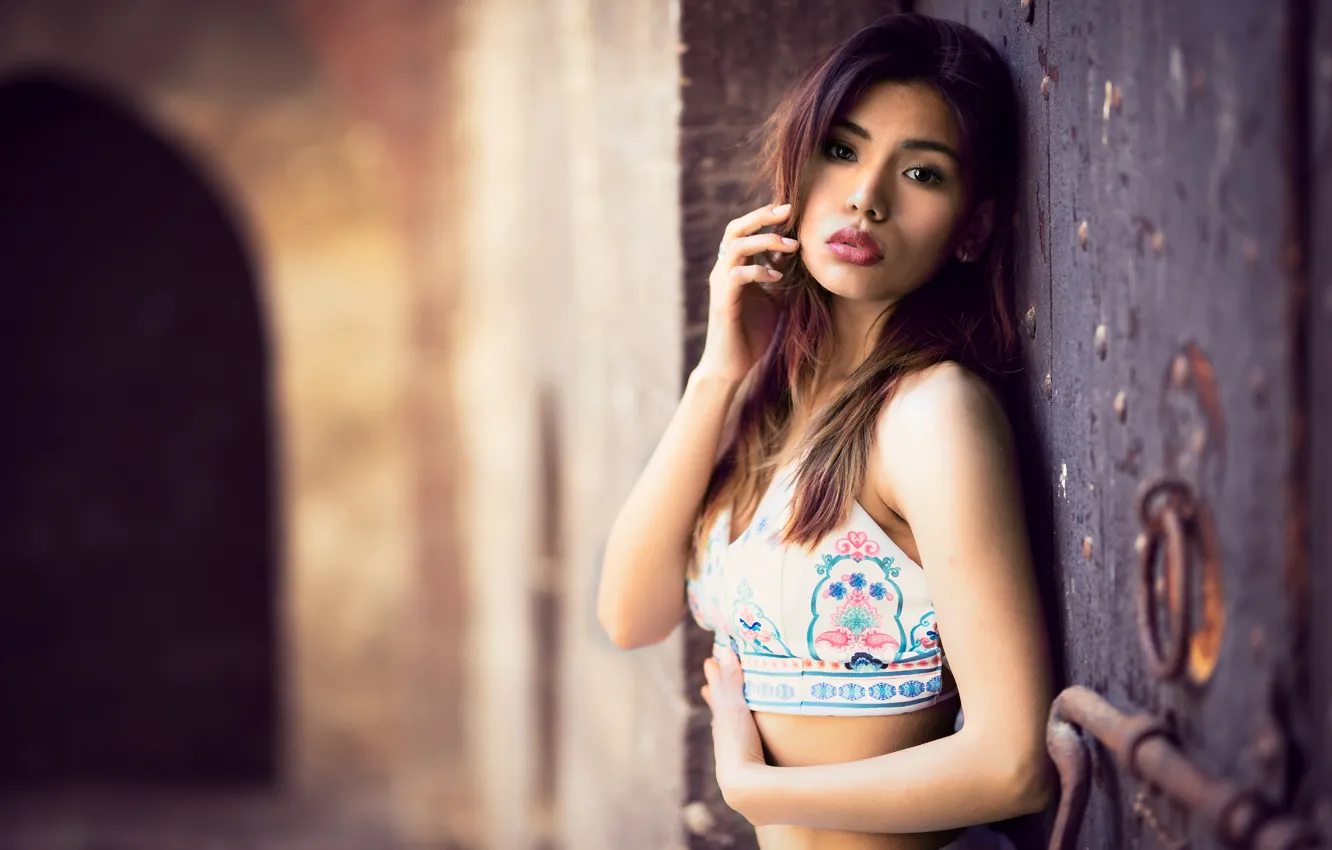 Photo wallpaper face, background, model, cutie, Rosalia