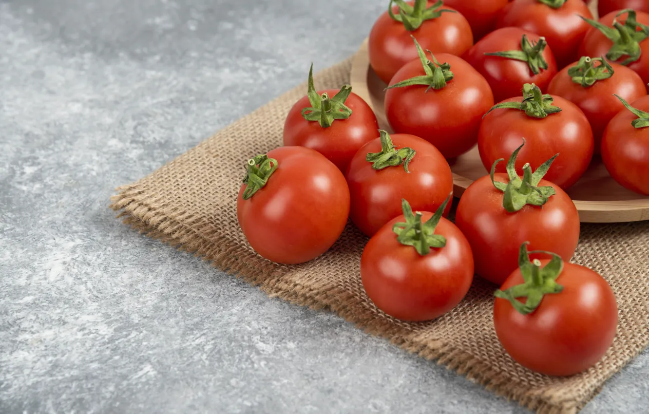 Photo wallpaper table, tomatoes, tomatoes