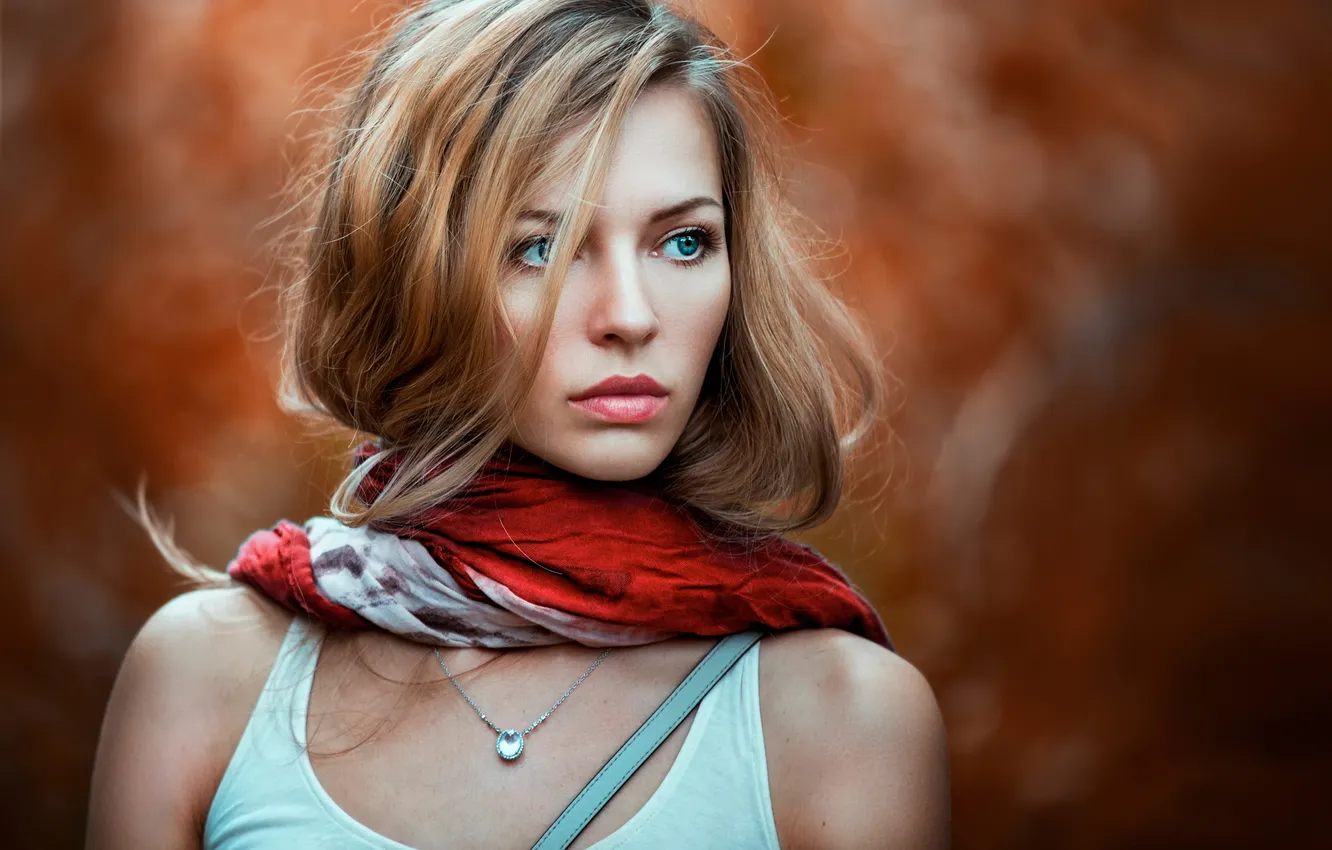 Photo wallpaper portrait, makeup, sponge, blue-eyed