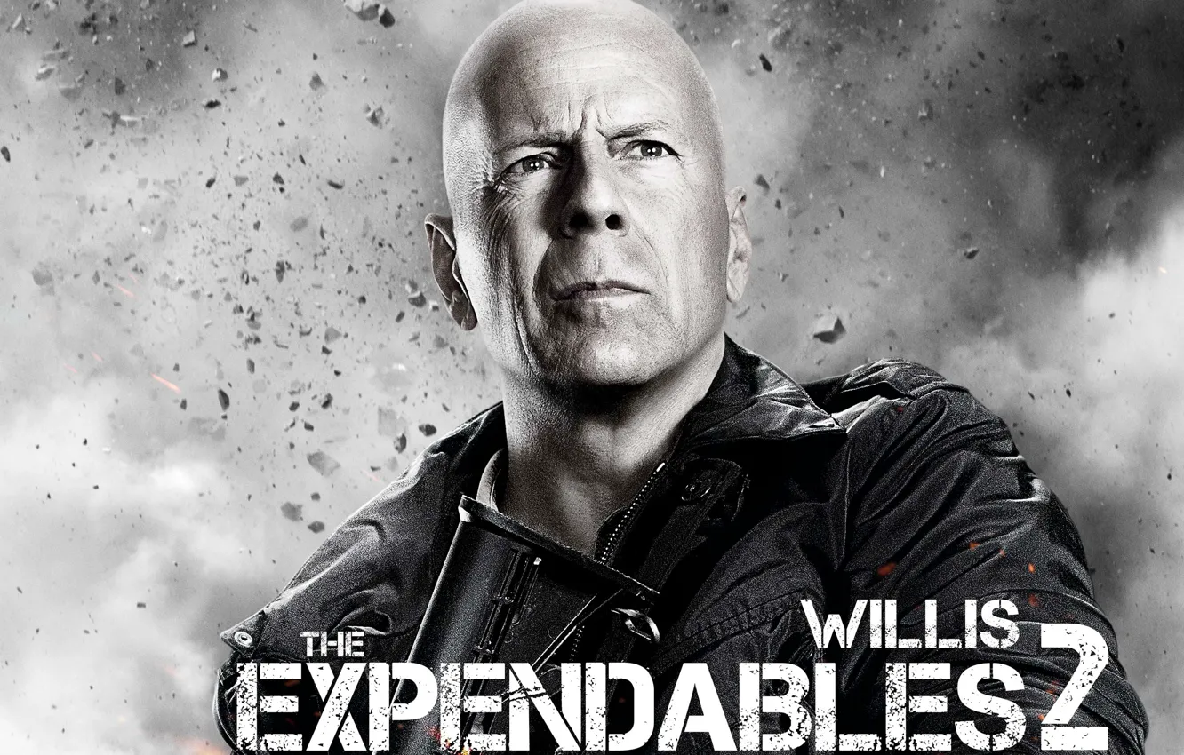 Photo wallpaper Bruce, bald, Bruce Willis, The expendables 2, Expendables 2
