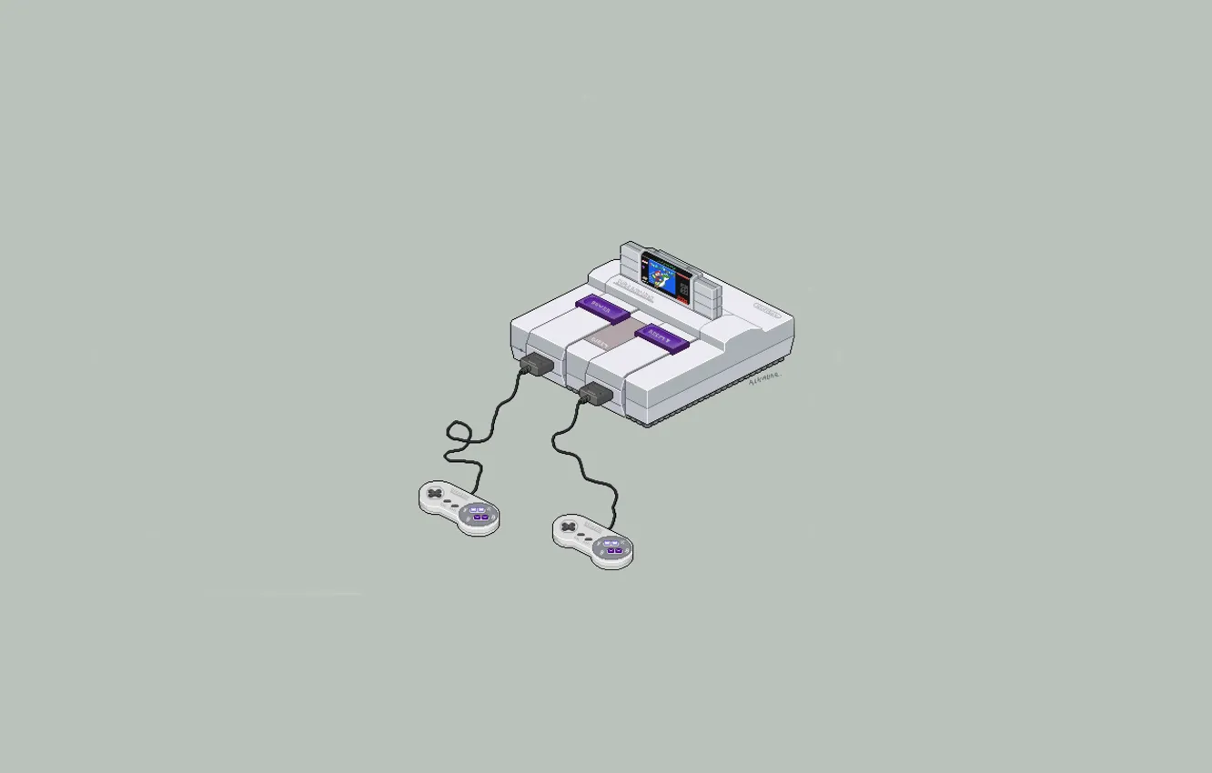 Photo wallpaper background, minimalism, joystick, console, Nintendo, Super Nintendo