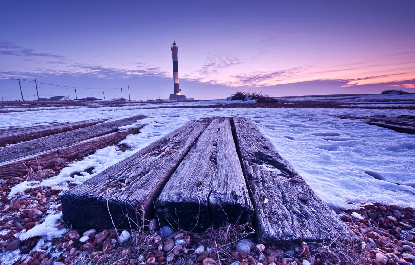 Photo wallpaper the sky, landscape, night, Board, lighthouse