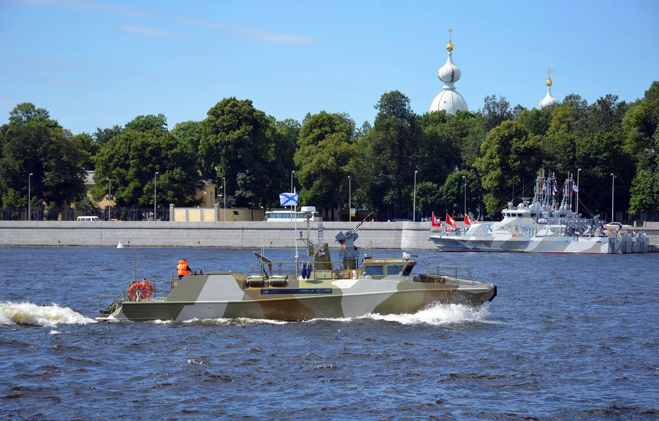 Photo wallpaper boat, Raptor, patrol