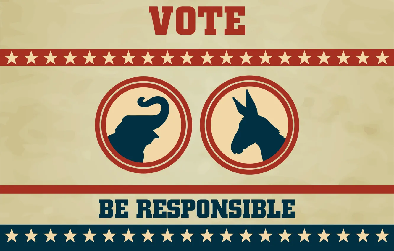 Photo wallpaper elephant, kangaroo, responsibility, vote