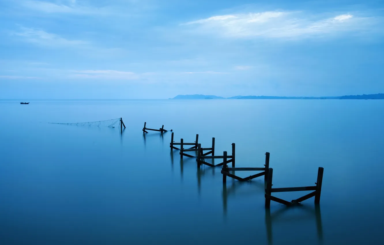 Photo wallpaper landscape, lake, network