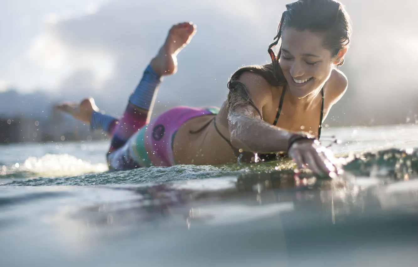 Photo wallpaper girl, sport, surfing