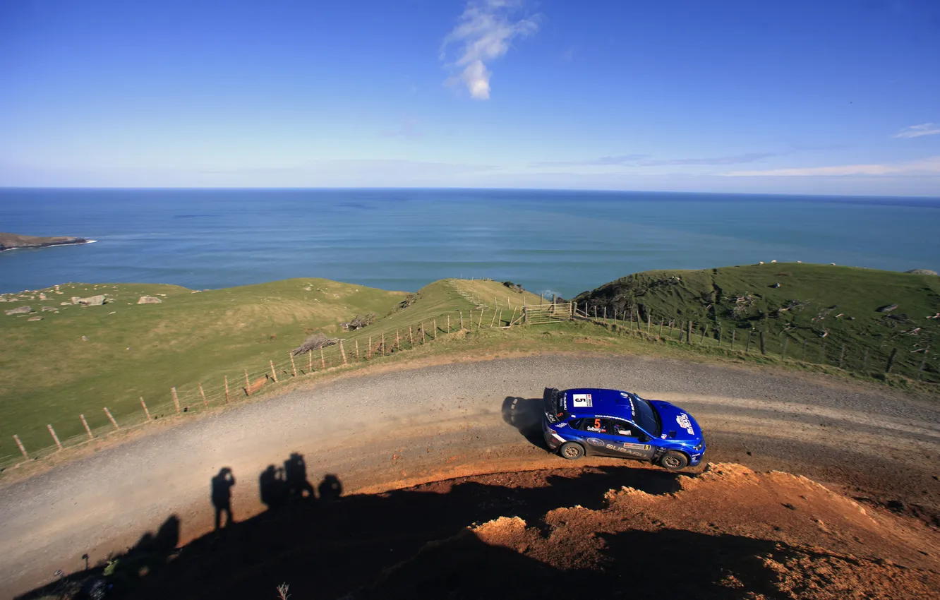 Photo wallpaper sea, the sky, Subaru, Impreza, turn, WRX, STI