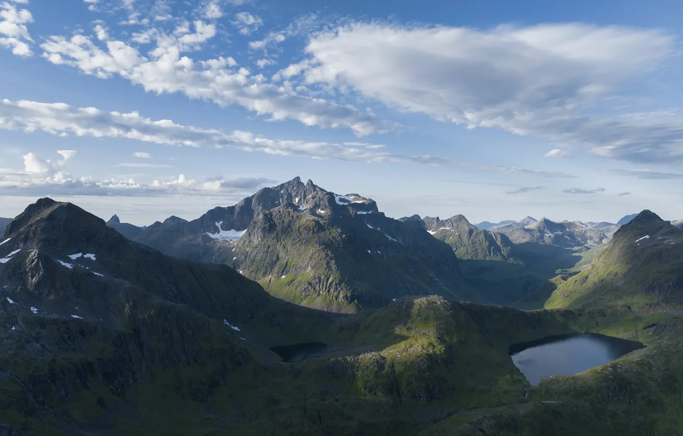 Photo wallpaper lake, the sky, mountains, panorama, landscape