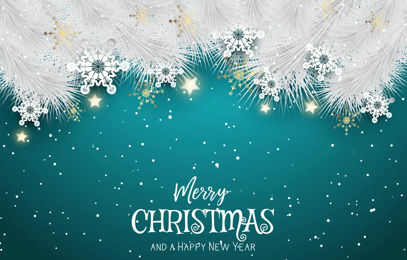 Photo wallpaper snowflakes, background, holiday, new year