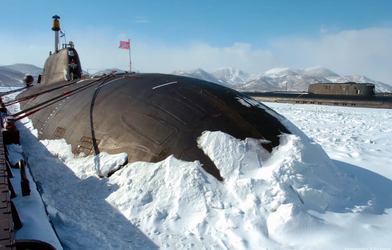 Photo wallpaper boat, underwater, multipurpose, atomic, Samara