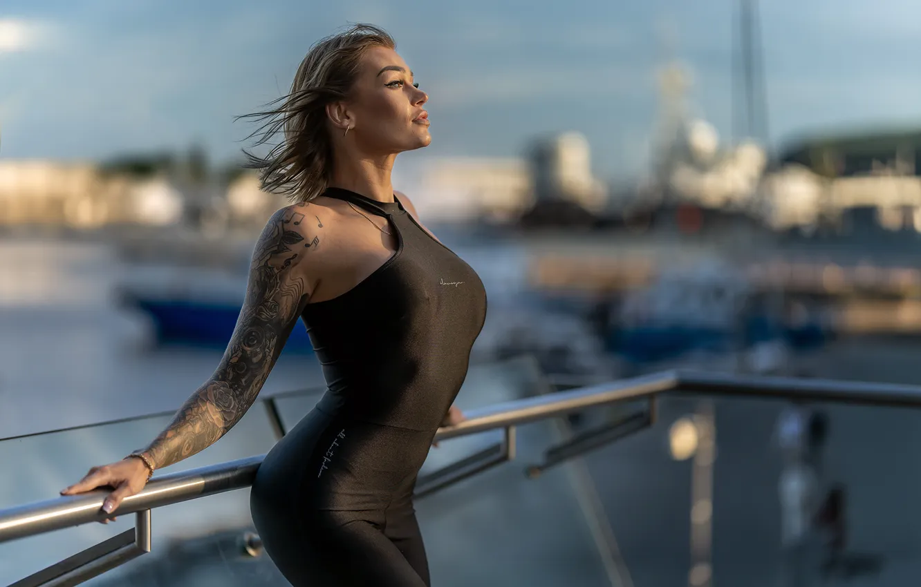 Photo wallpaper model, blonde, pose, Andrzej Czar