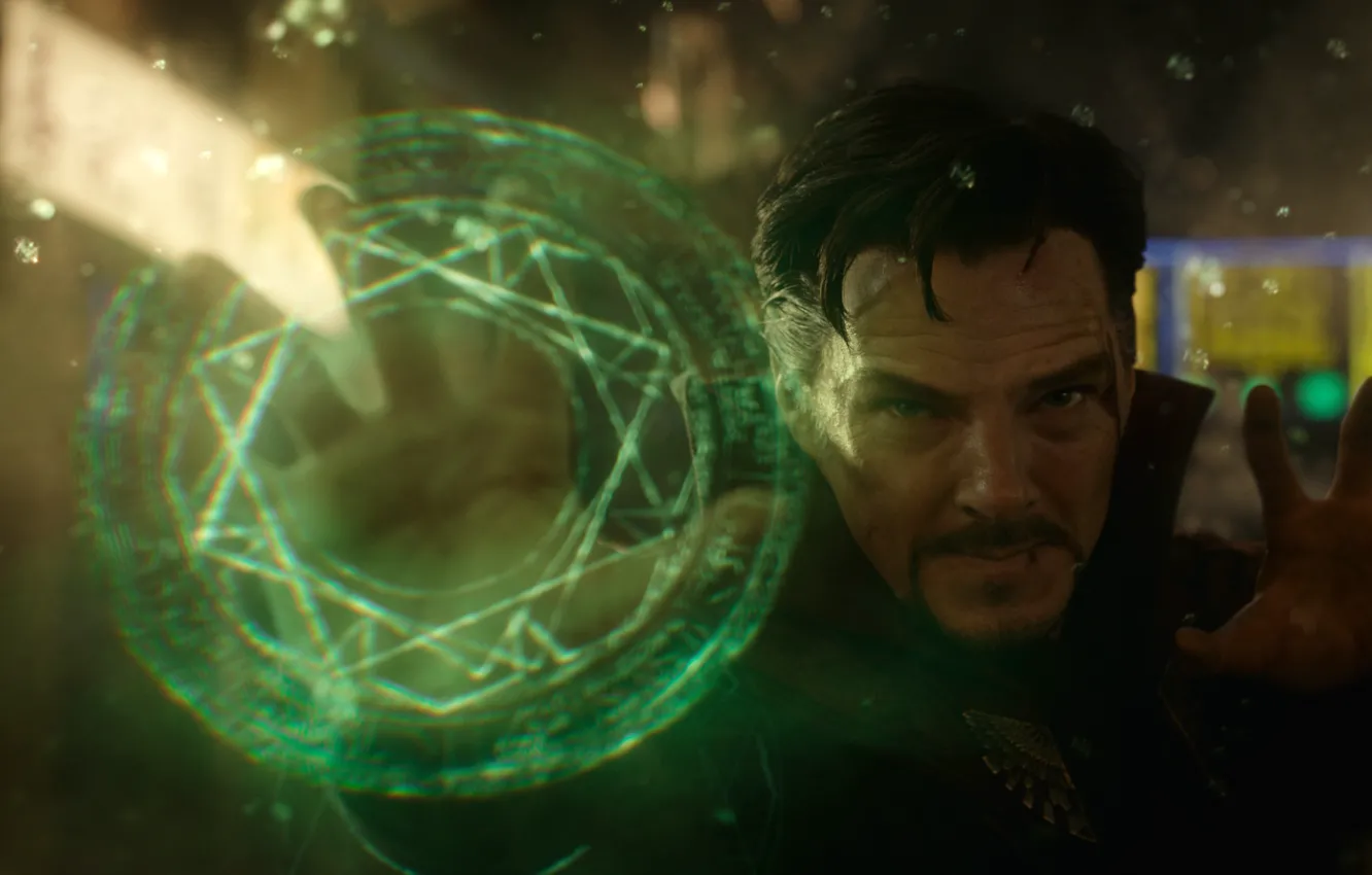 Photo wallpaper green, Marvel Comics, Benedict Cumberbatch, Superhero, Doctor Strange, 2016, Dr. Stephen Strange, Eye of Agamotto