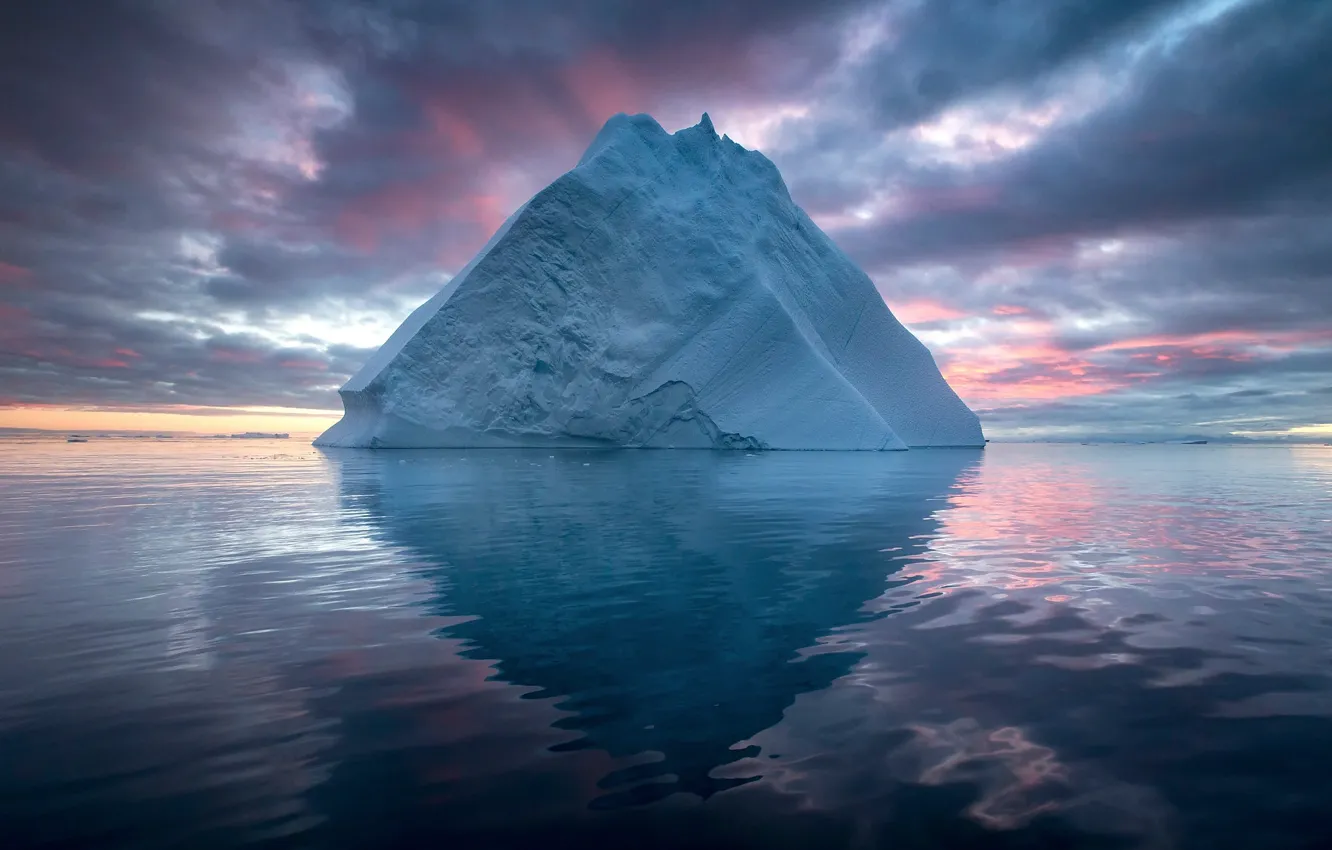 Photo wallpaper sea, nature, ice, iceberg, North