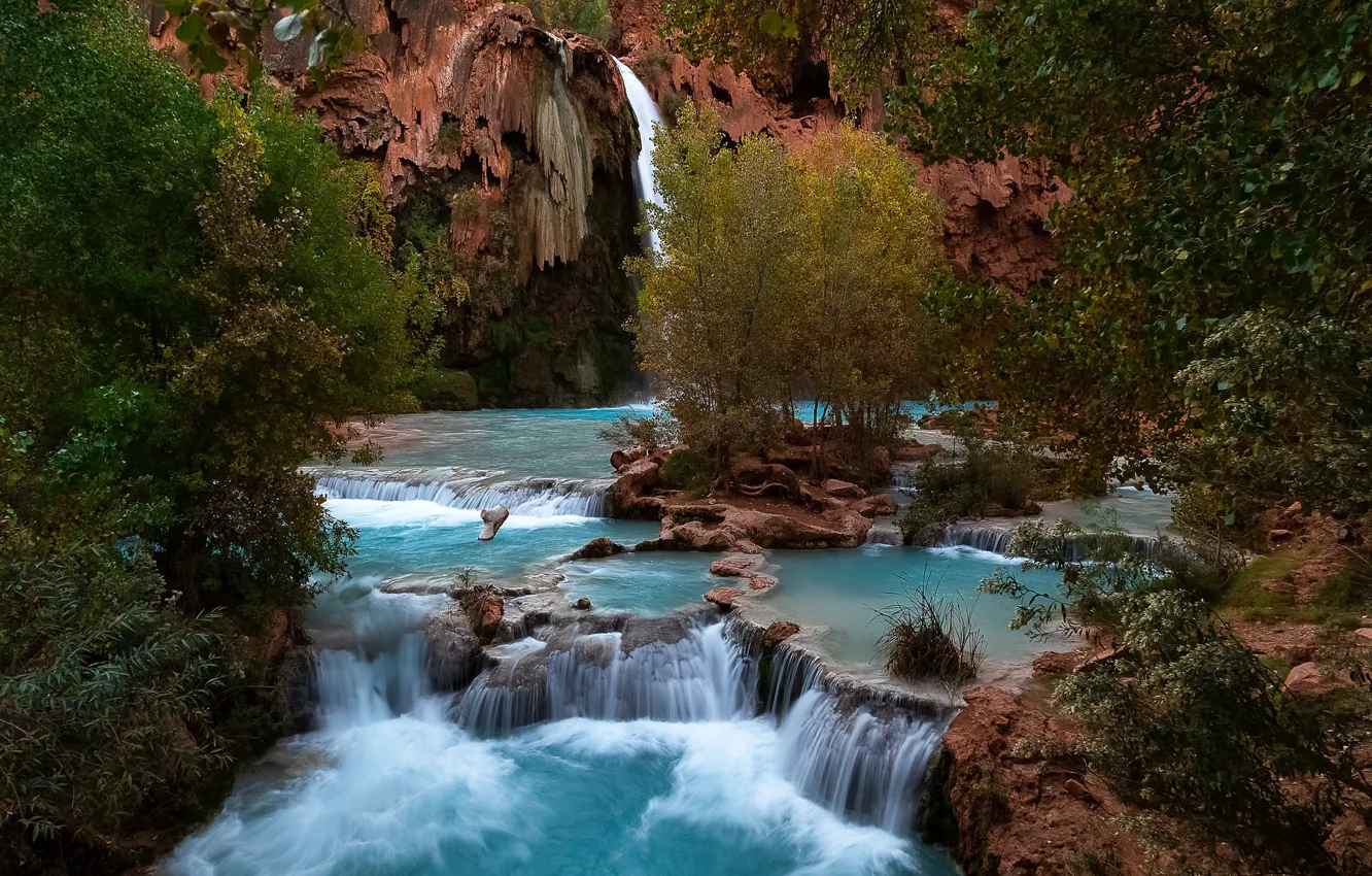 Photo wallpaper nature, waterfall, beauty, Havasu Falls