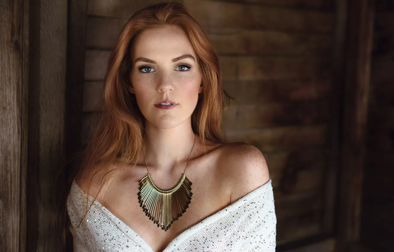 Photo wallpaper freckles, the beauty, shoulders, Natural light only, Evelien